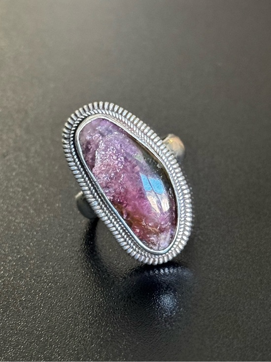 Jewelry - Vintage 925 Sterling Silver Purple Amethyst Quartz Statement Ring